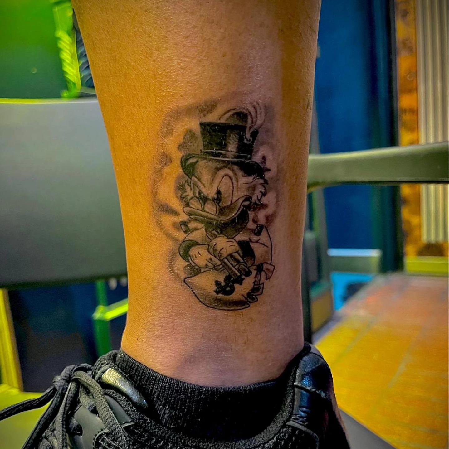 Donald duck American traditional tattoo on the forearm by Sonia