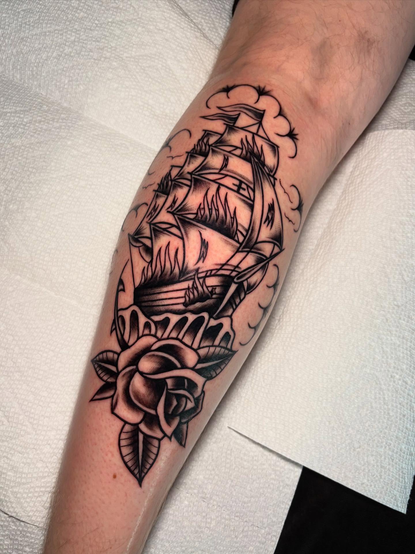 Tattoo by @_vanessa.ink_ β american_traditional, black_and_grey