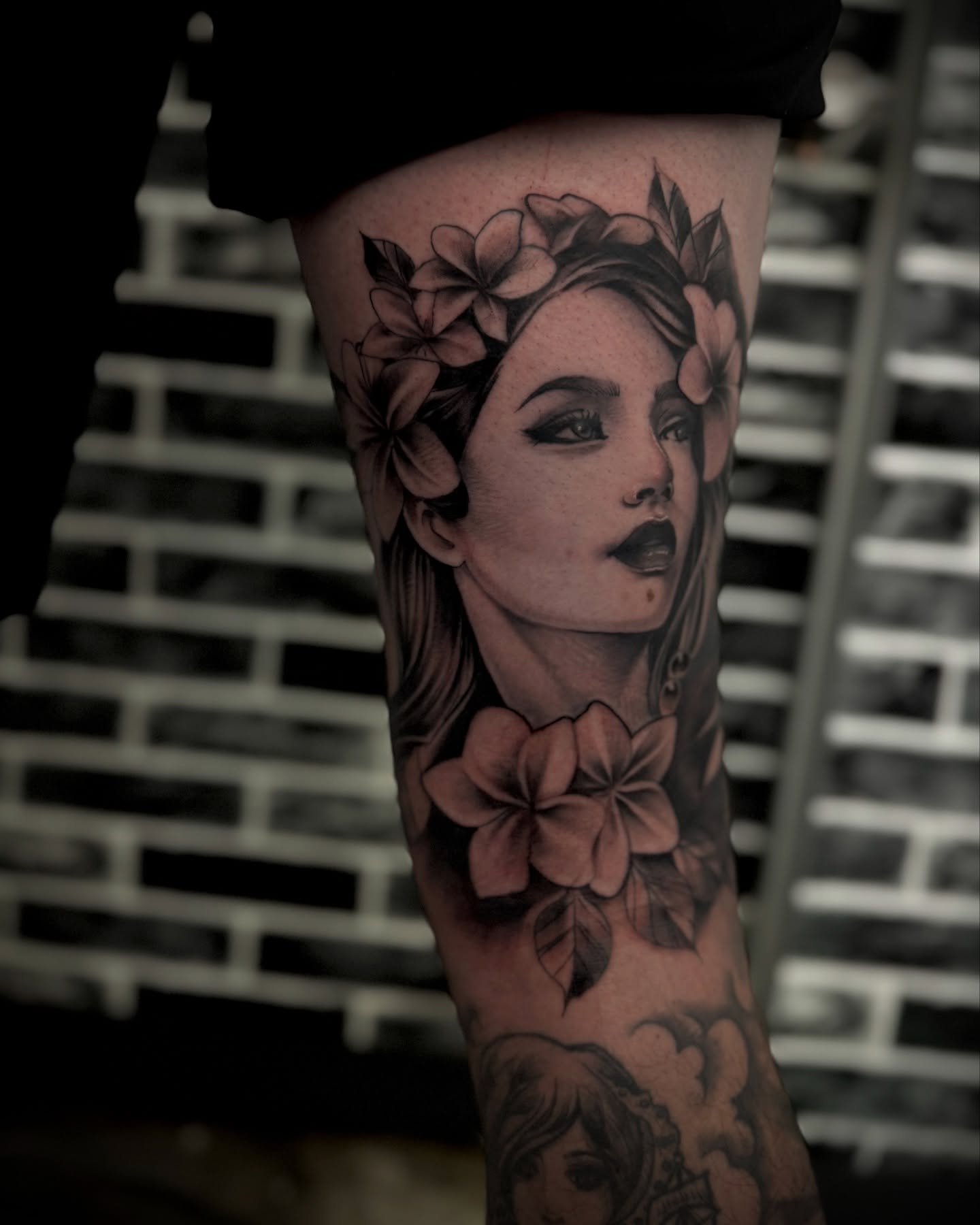 Tattoo by @_mitsukochingart — realism, black_and_grey