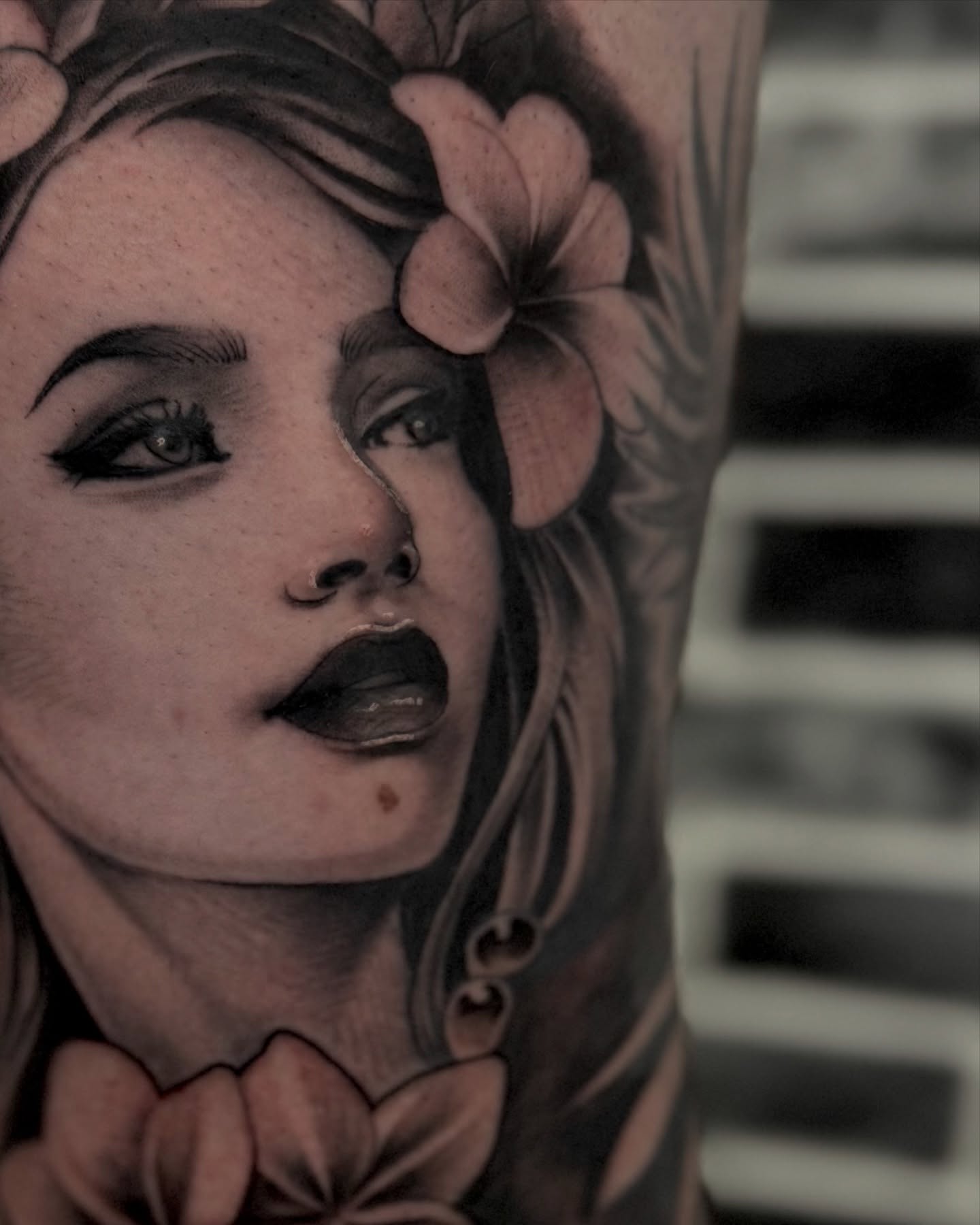 Tattoo by @_mitsukochingart — realism, black_and_grey