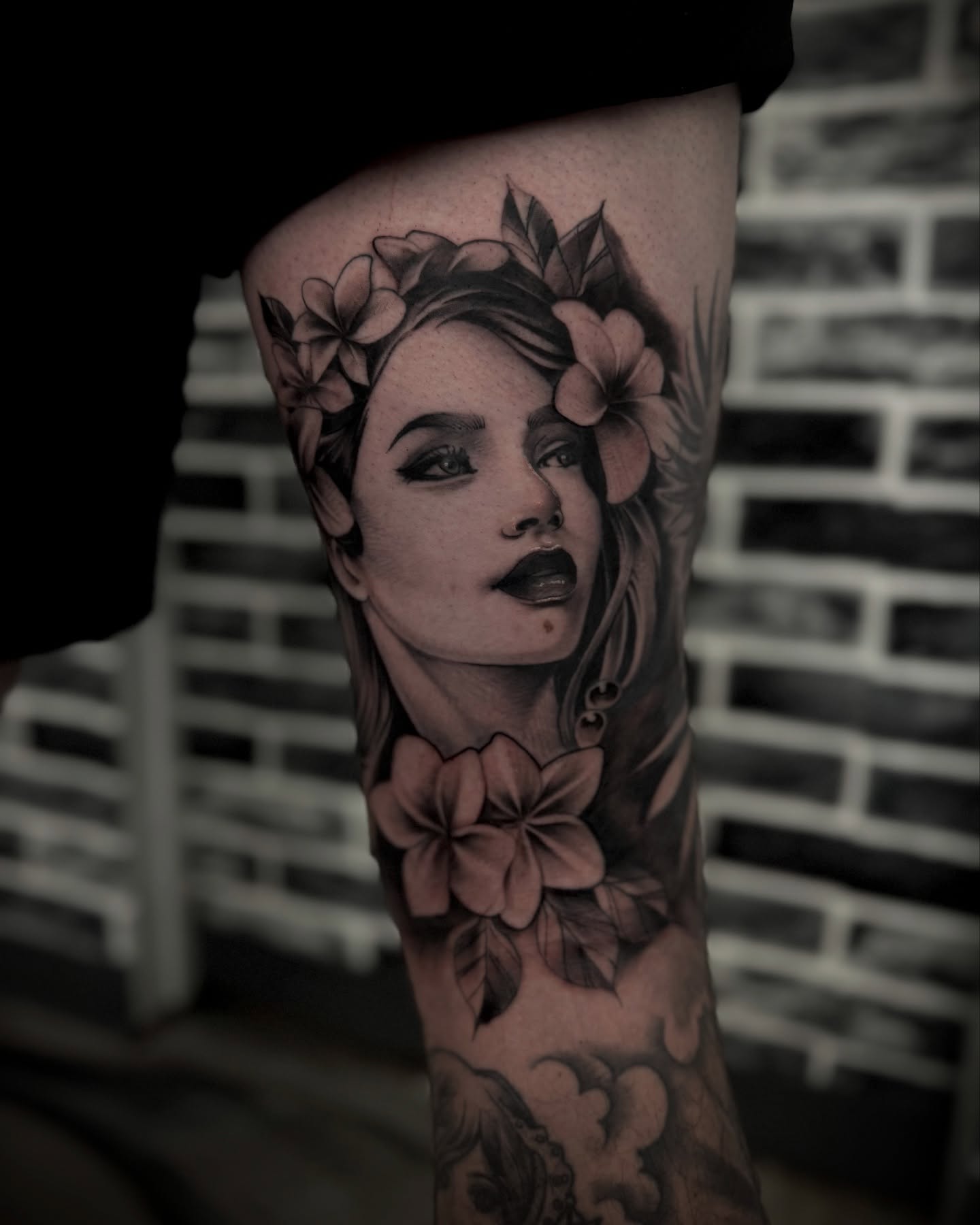 Tattoo by @_mitsukochingart — realism, black_and_grey