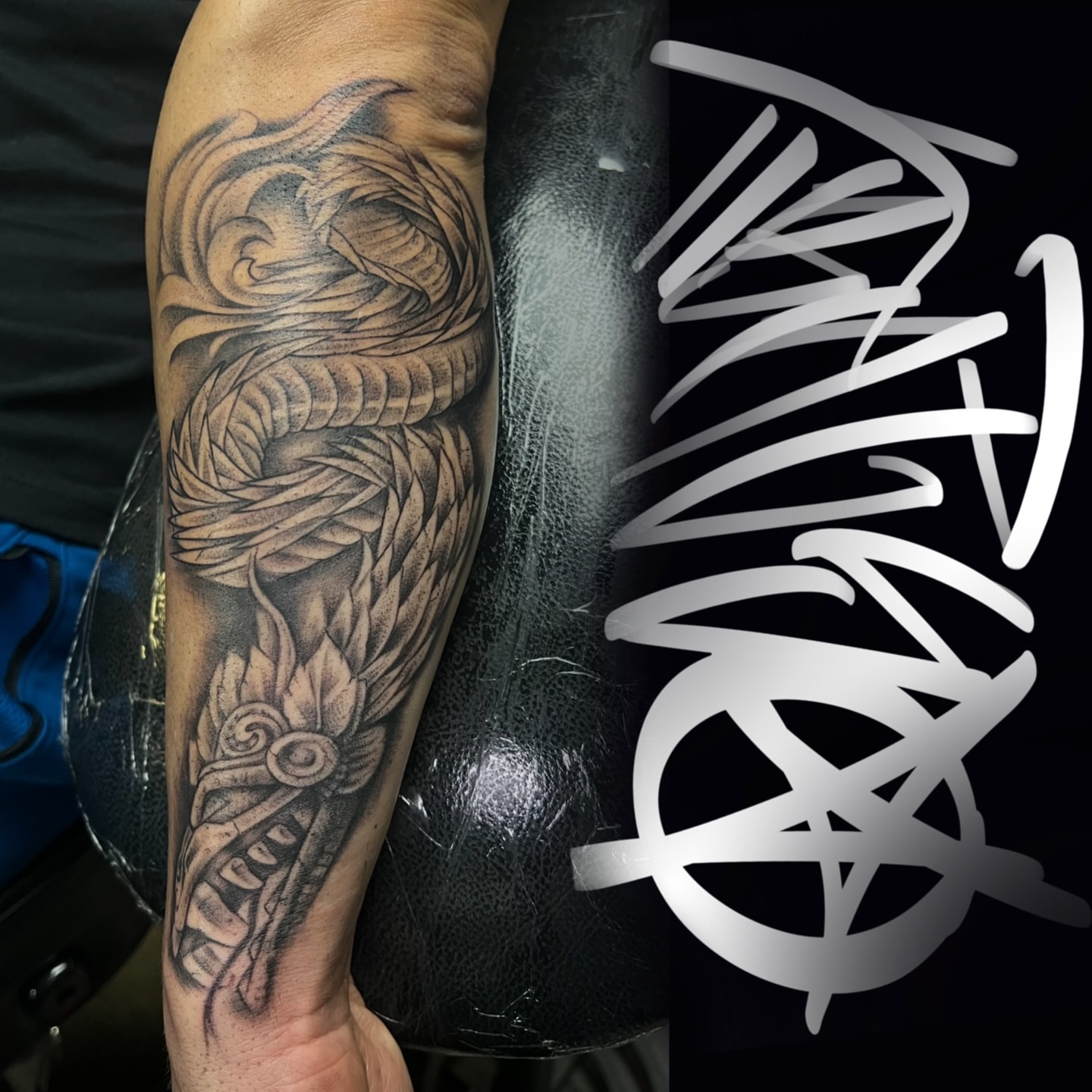 Serpent realism tattoo on the forearm by Jericho Las Vegas tattoo artist, Las Vegas, Nevada
