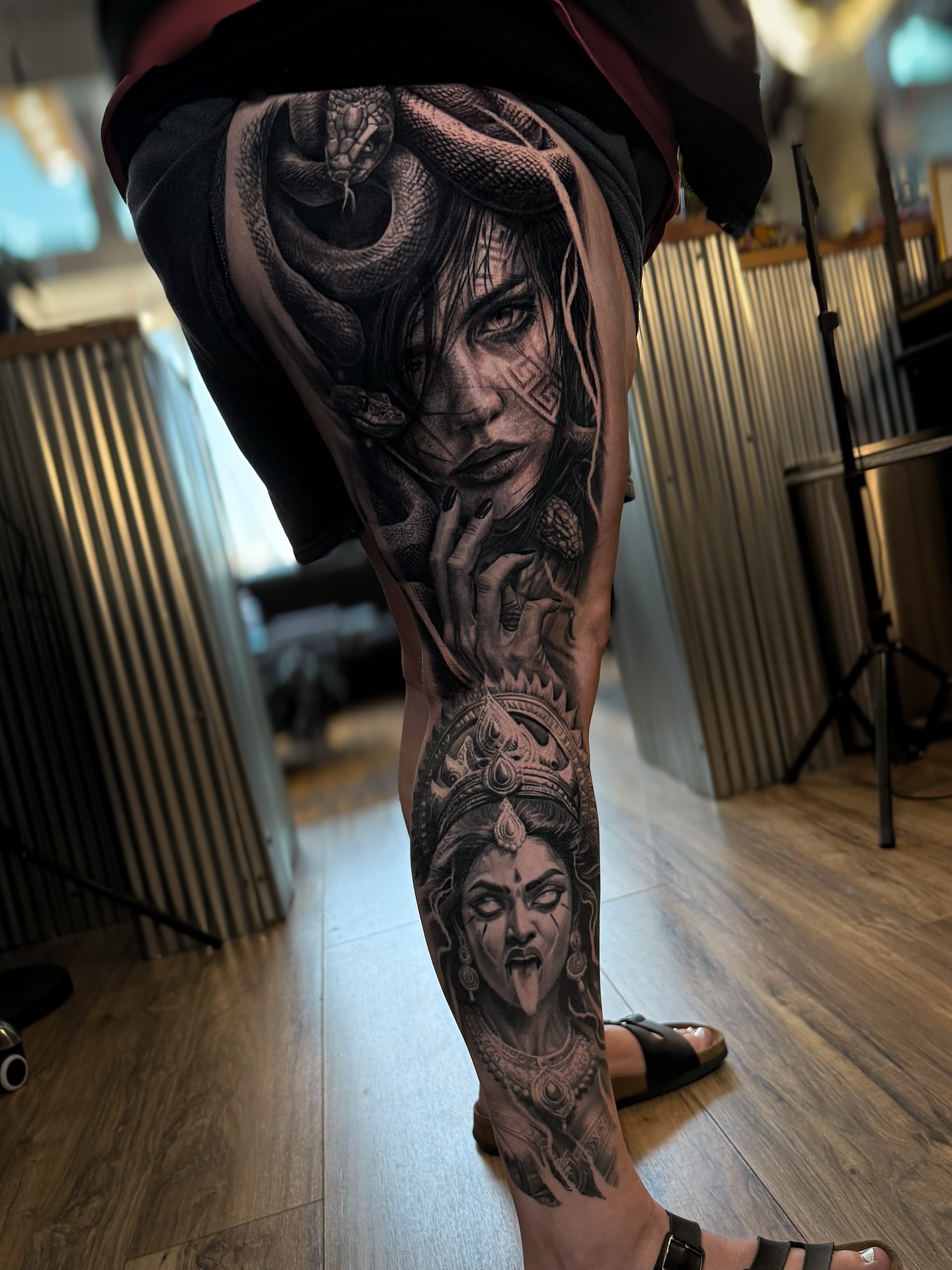 Woman with snake realism tattoo on the forearm by Aaron, Milwaukee, Wisconsin