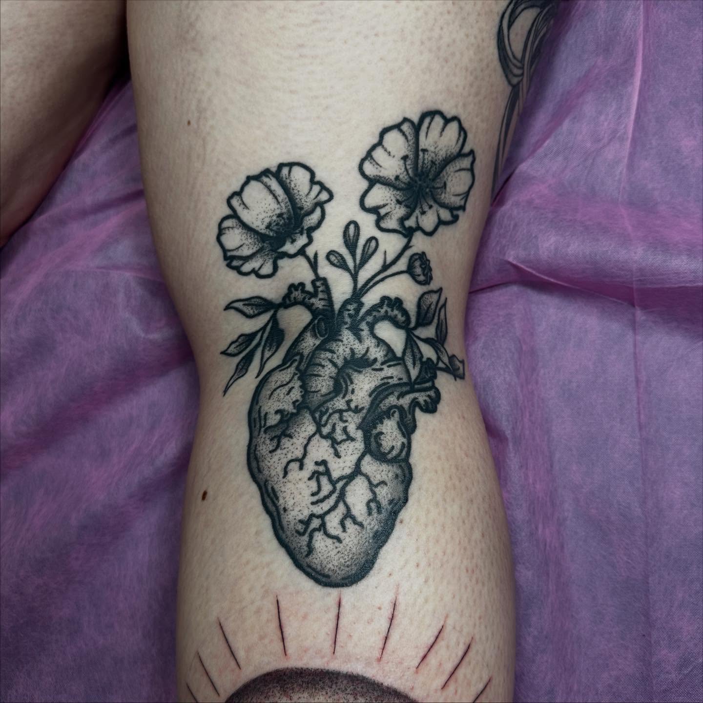 Tattoo by @hannahmoon.tattoos — dotwork, black_and_grey