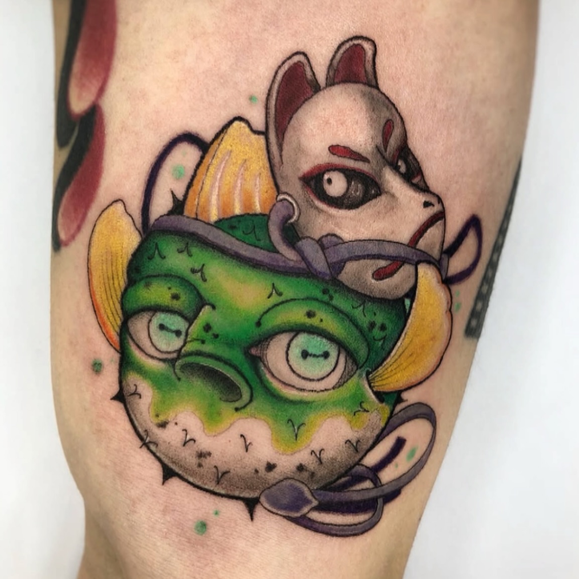 Tattoo by @rihantattoo — american_traditional, dotwork