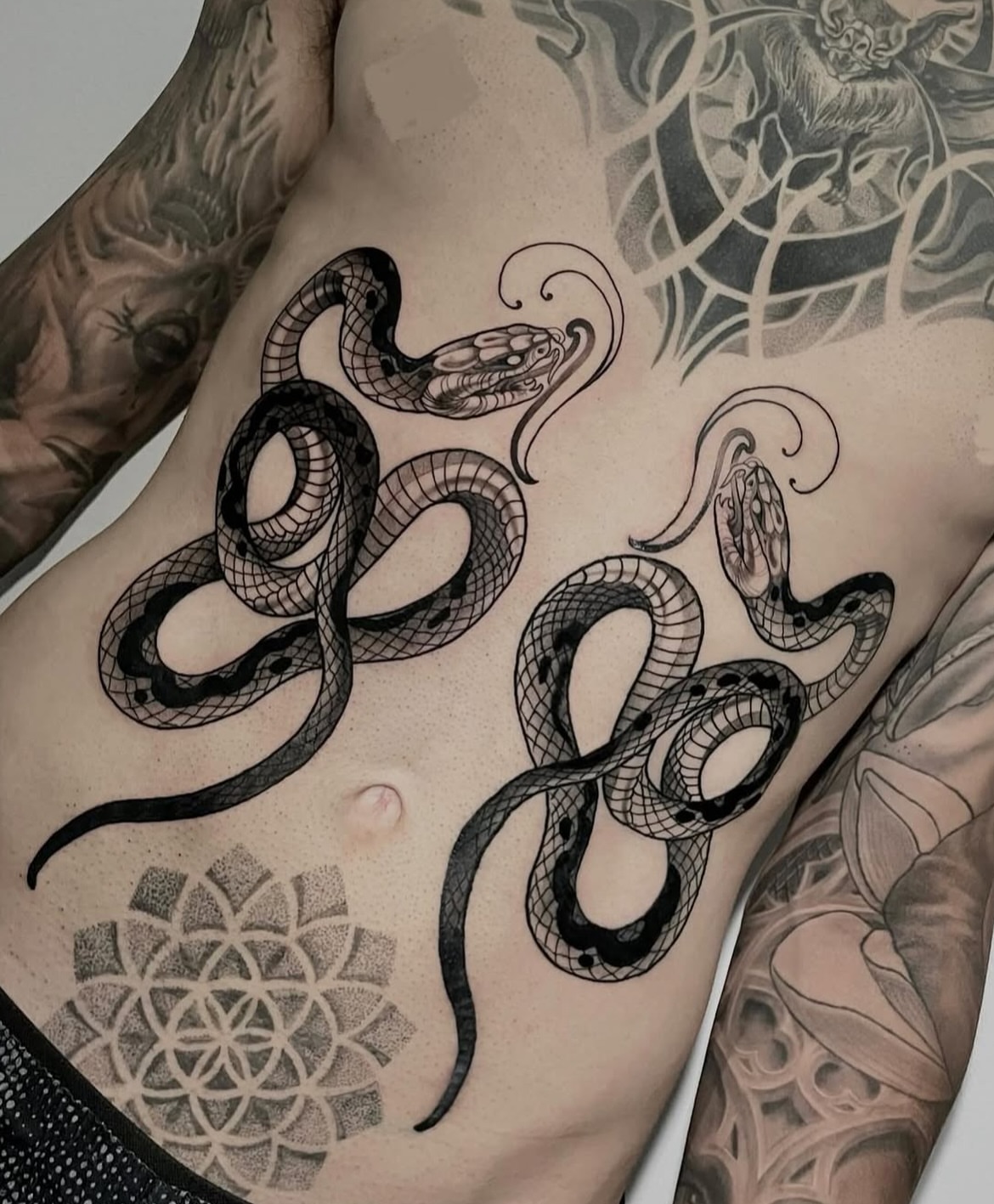 Tattoo by @ladysky_tattoo — dotwork, black_and_grey
