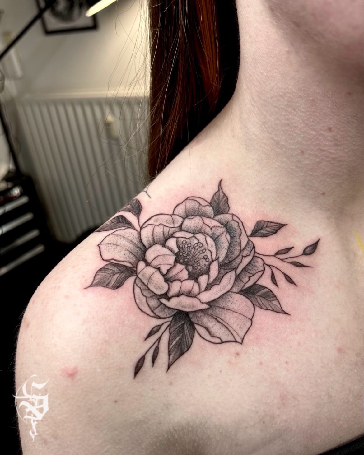 Tattoo by @foxhead_tattoo — black_and_grey