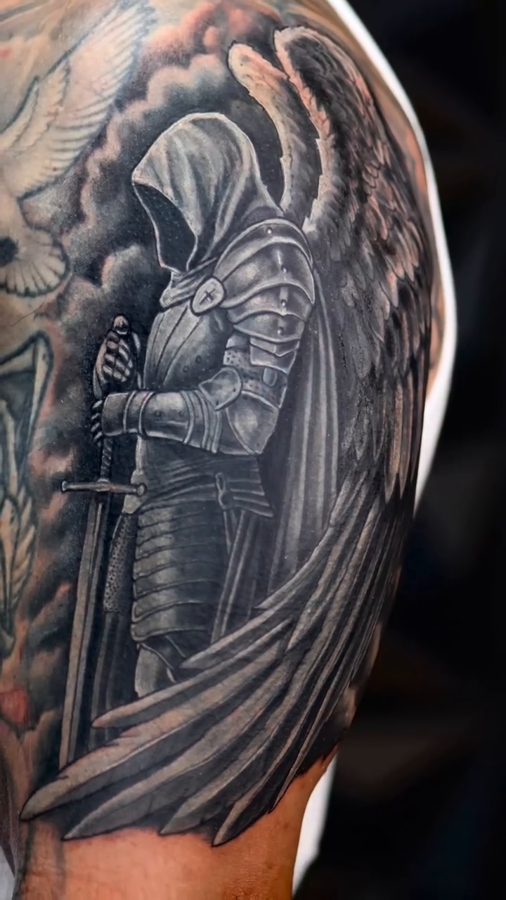 Tattoo by @tovar_tattoos — dark_realism, black_and_grey