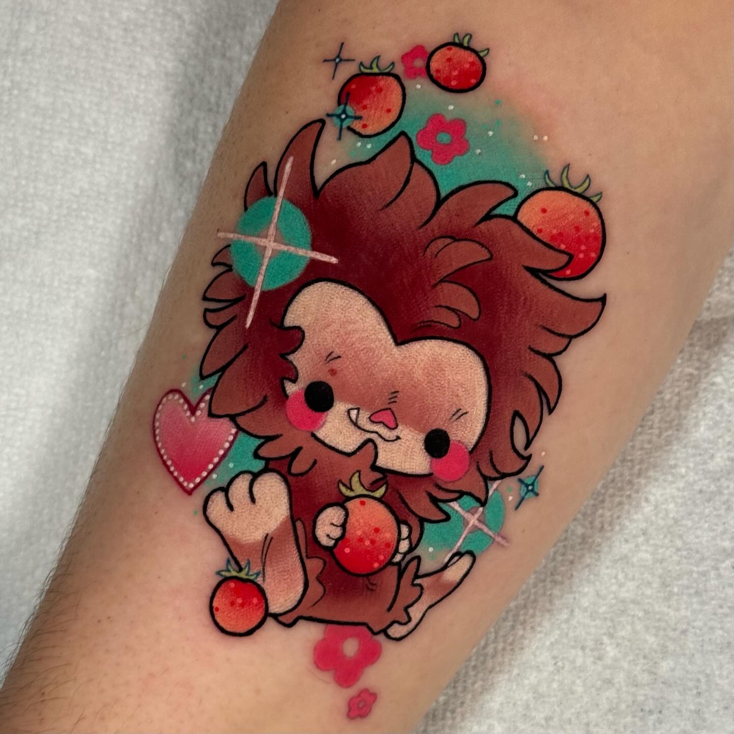 Lion new school tattoo on the forearm by Taylor Nicoll Chunn