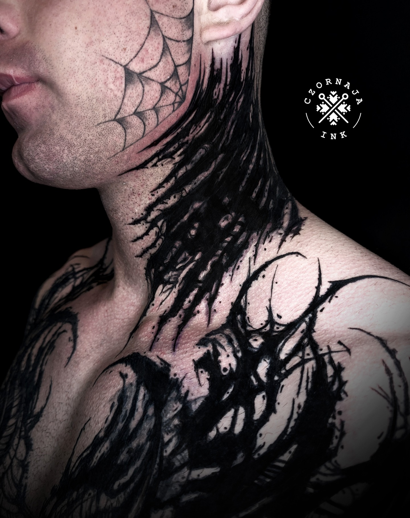 Tattoo by @czornaja_ink — blackwork, dark_realism