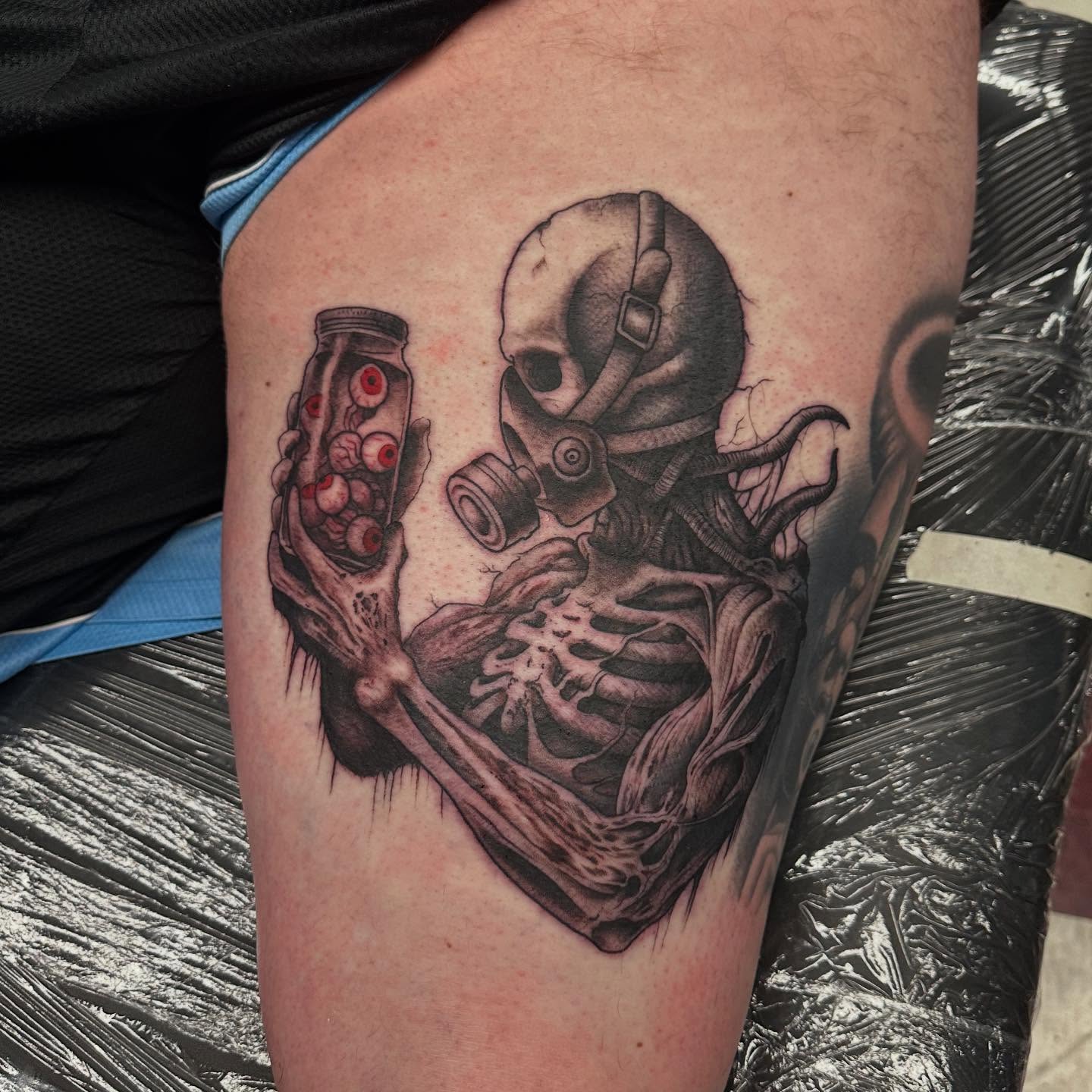 Tattoo by @gravestattooer — black_and_grey, realism