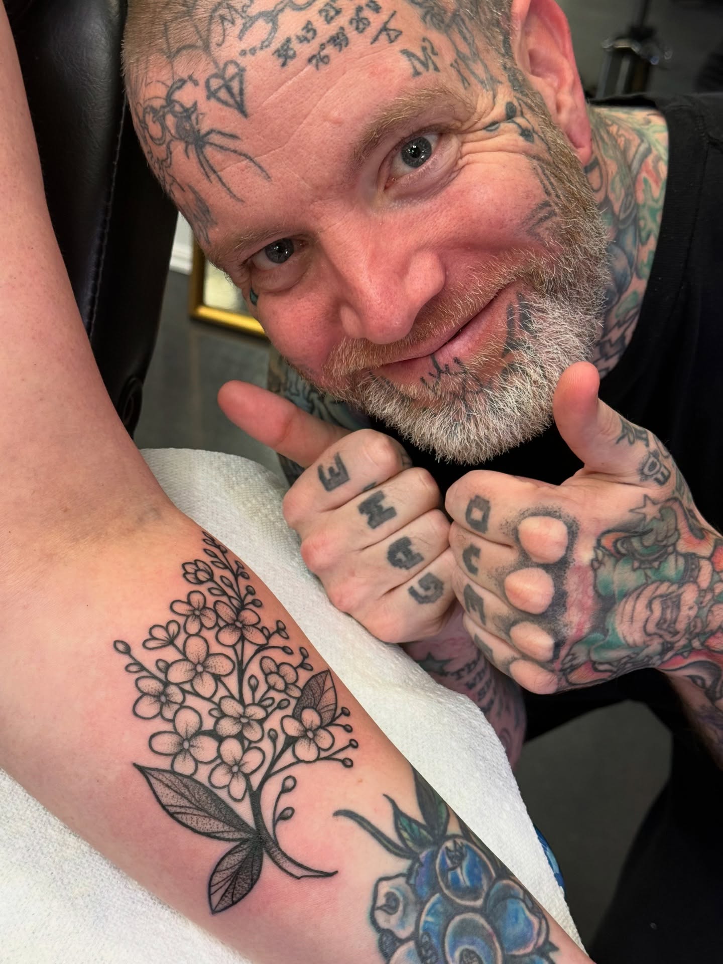 Flower tree black and grey tattoo on the forearm by jenna clark🎨