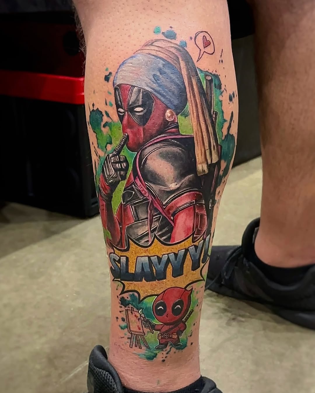 Tattoo by @binnbinn_art — new_school, trash_polka