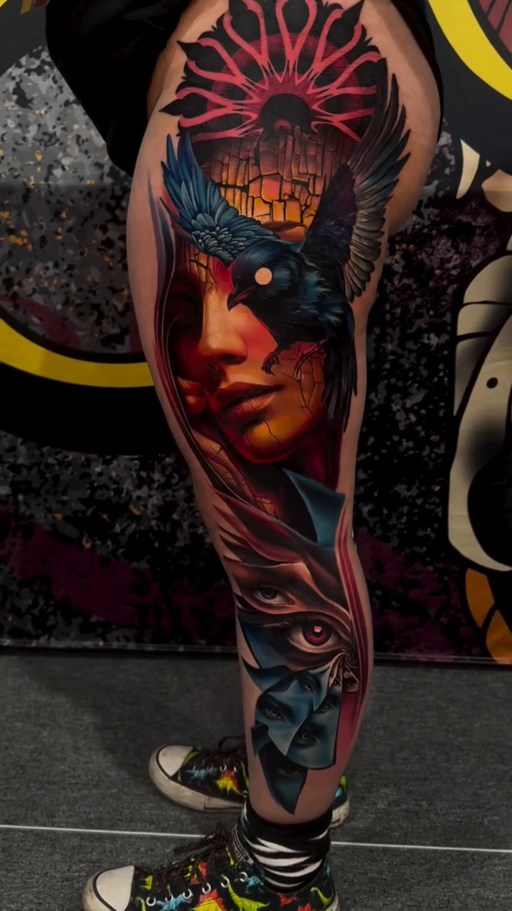 Tattoo by @rann_tattoo — realism, trash_polka
