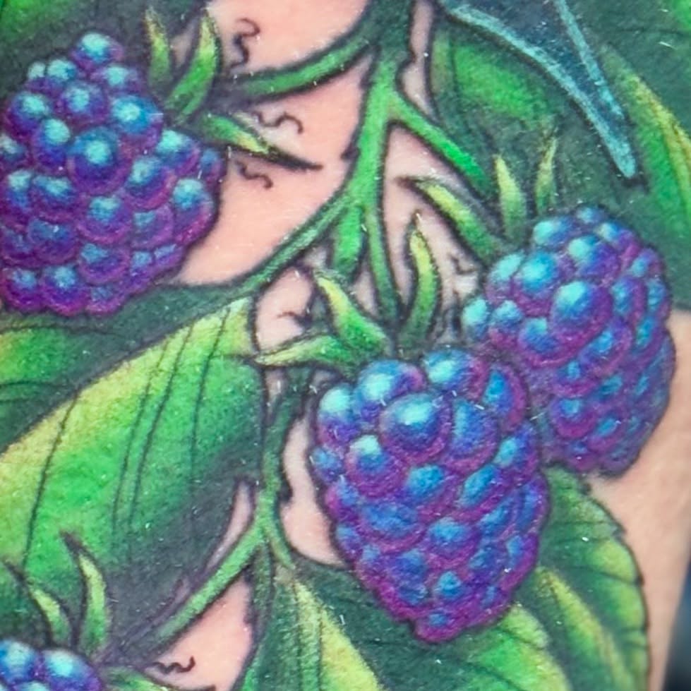 Tattoo by @inkyfruits — dotwork
