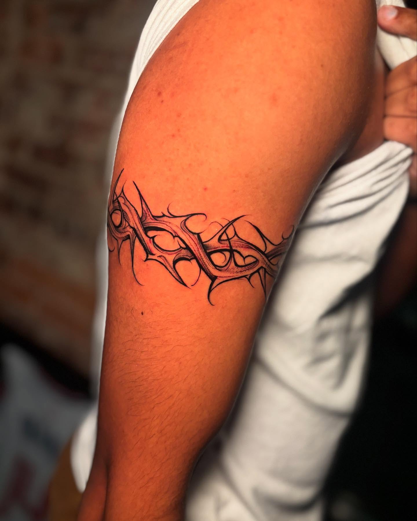 Tribal design tribal tattoo on the forearm by orlando