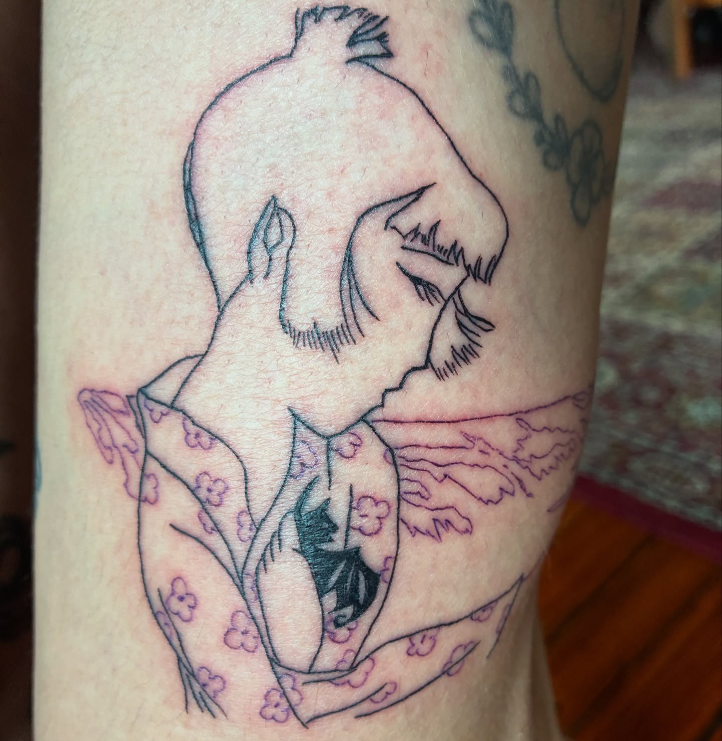 Man with beard japanese irezumi tattoo on the forearm by Steph Liebetreu