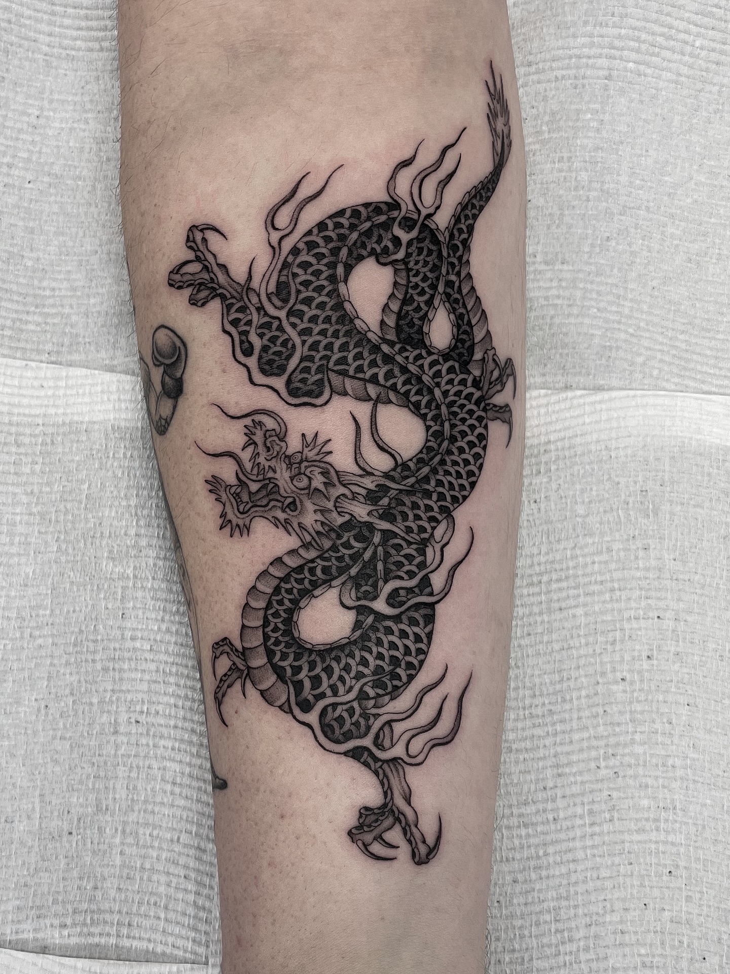 Tattoo by @bradtattoos_ — black_and_grey