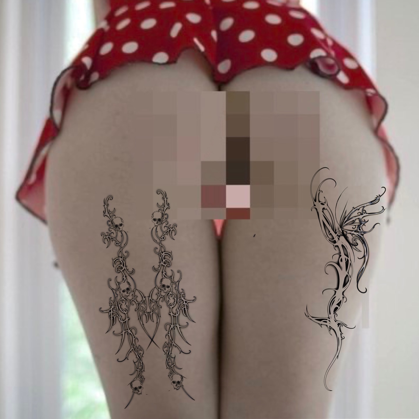 Tribal tribal tattoo on the thigh by @miffythereaper
