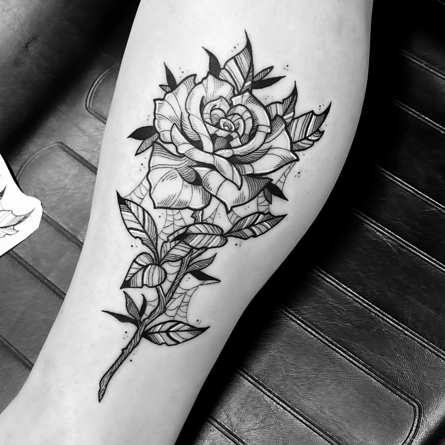 Tattoo by @jonvonschlong — black_and_grey