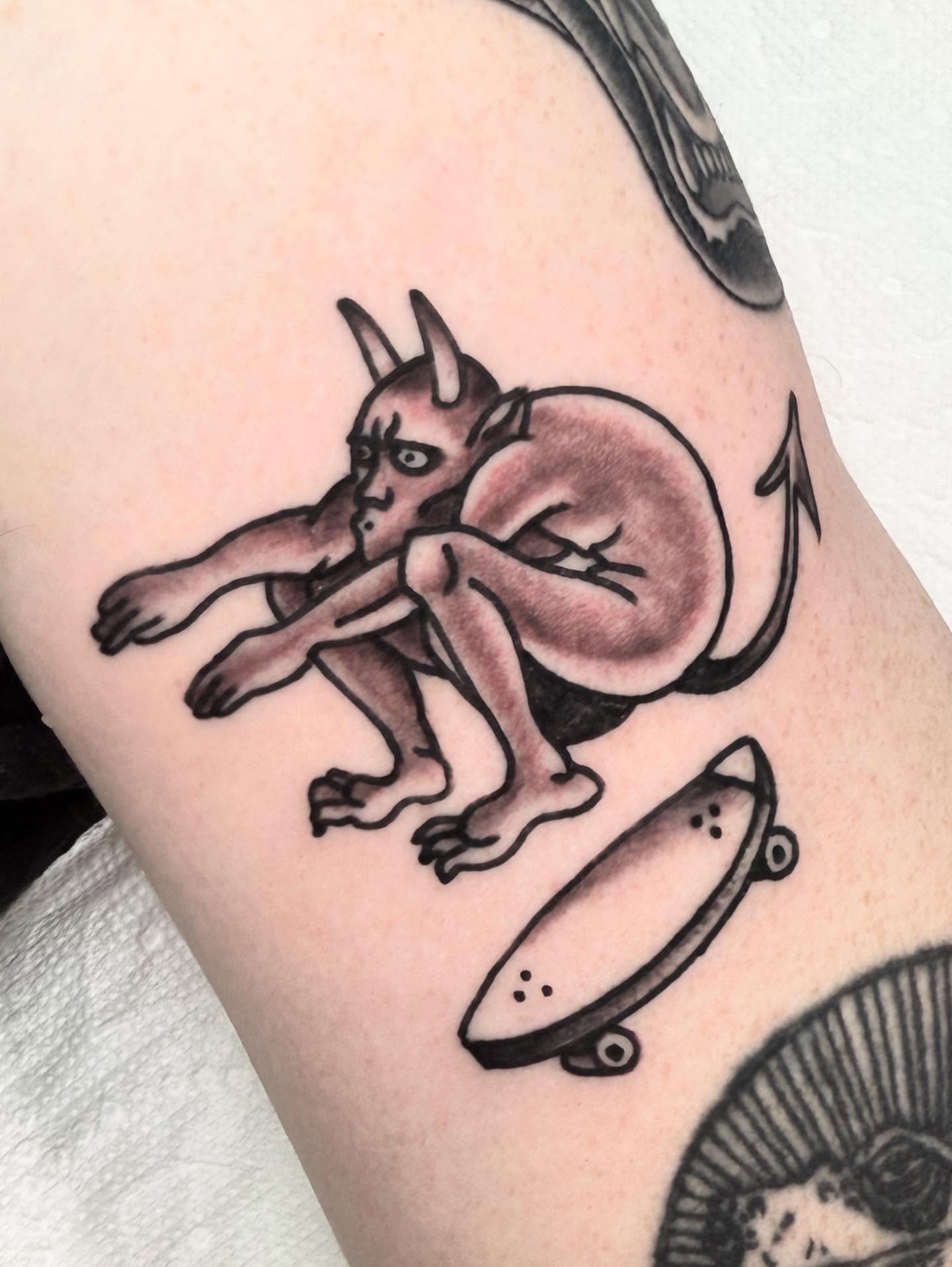 Tattoo by @bigmoon_18 — black_and_grey