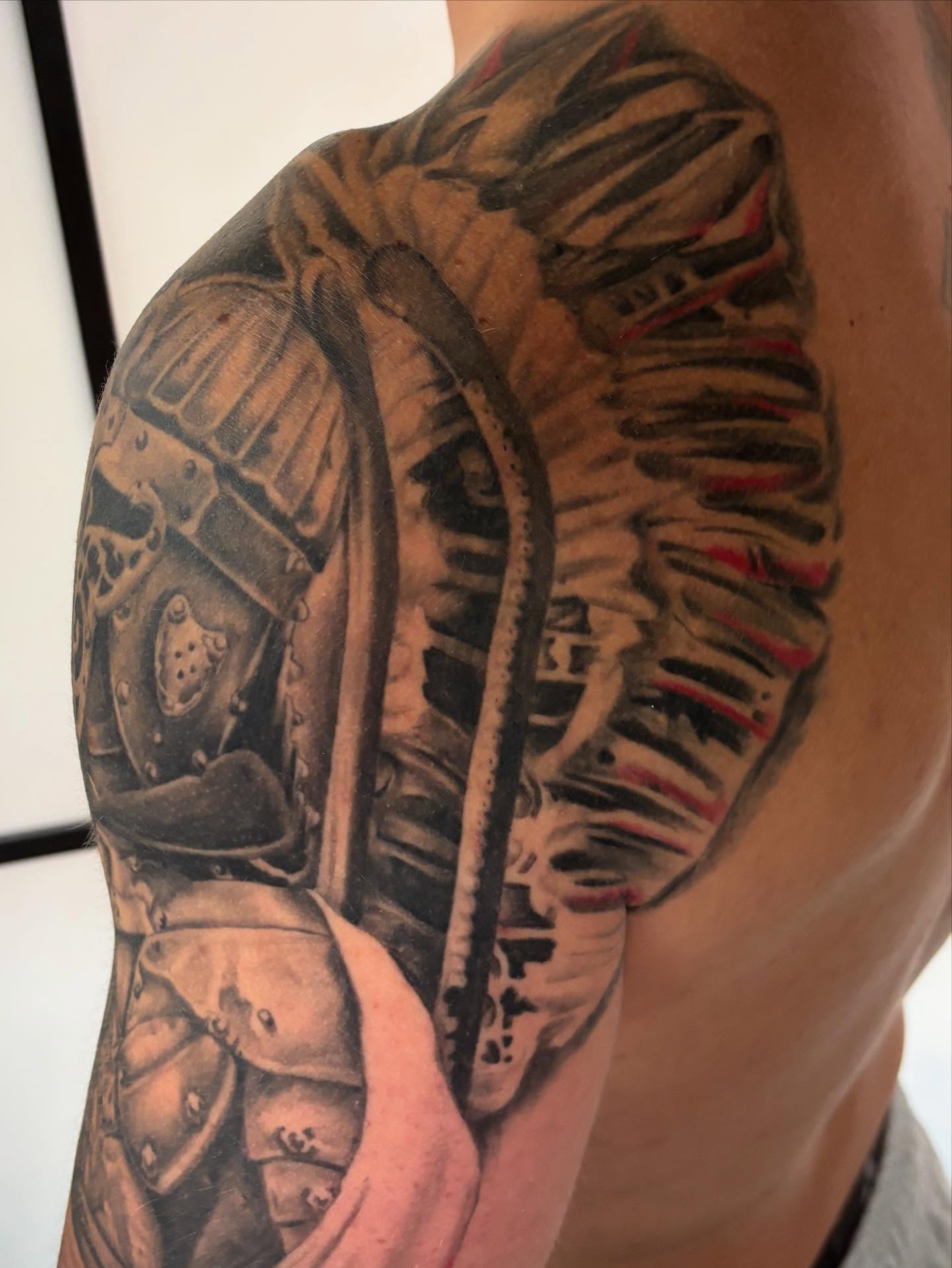 Tattoo by @kolton_tattoos — realism, black_and_grey