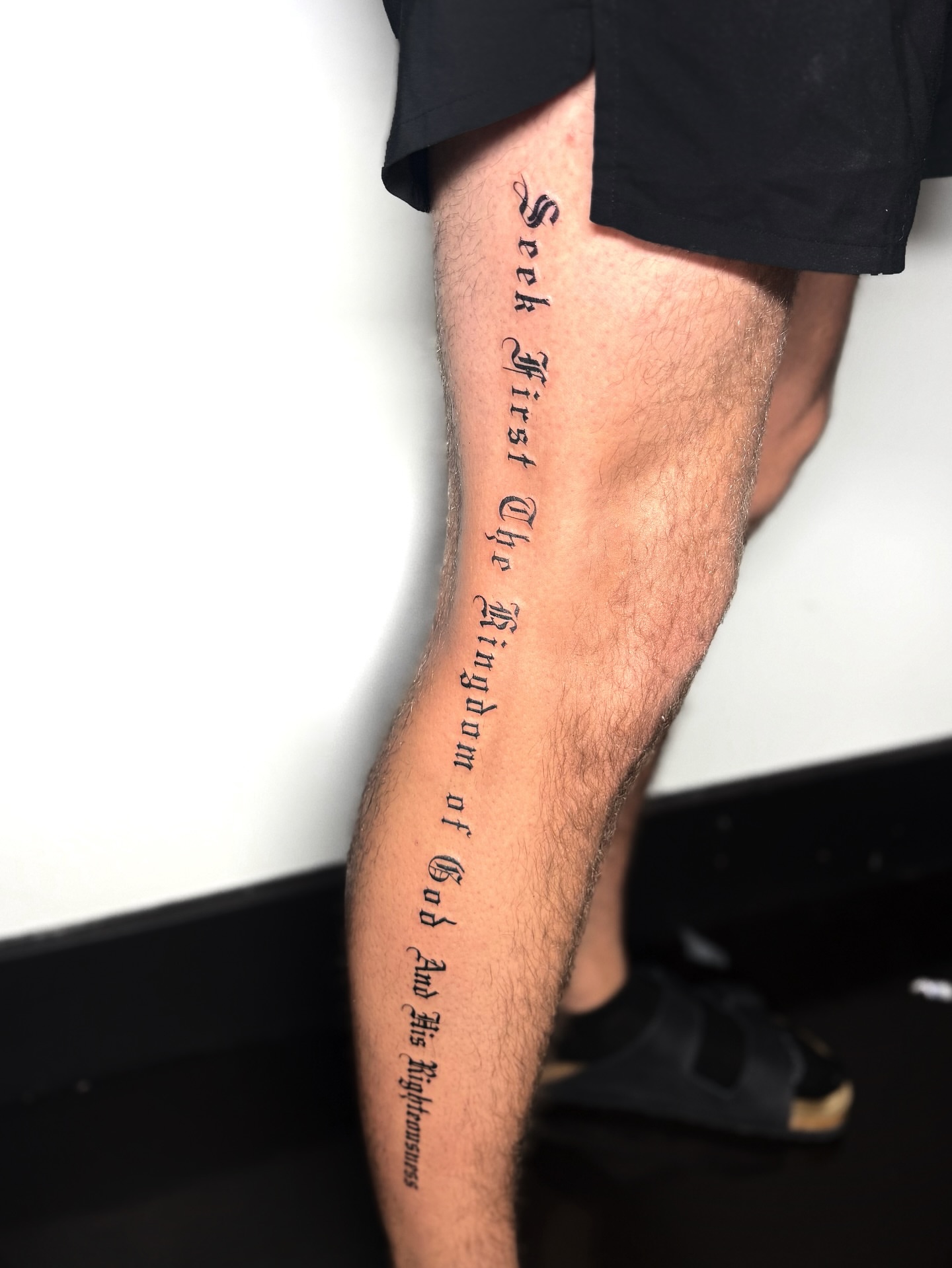 Script lettering lettering script tattoo on the calf by ꜰɪɴᴇ ʟɪɴᴇ ᴛᴀᴛᴛᴏᴏꜱ