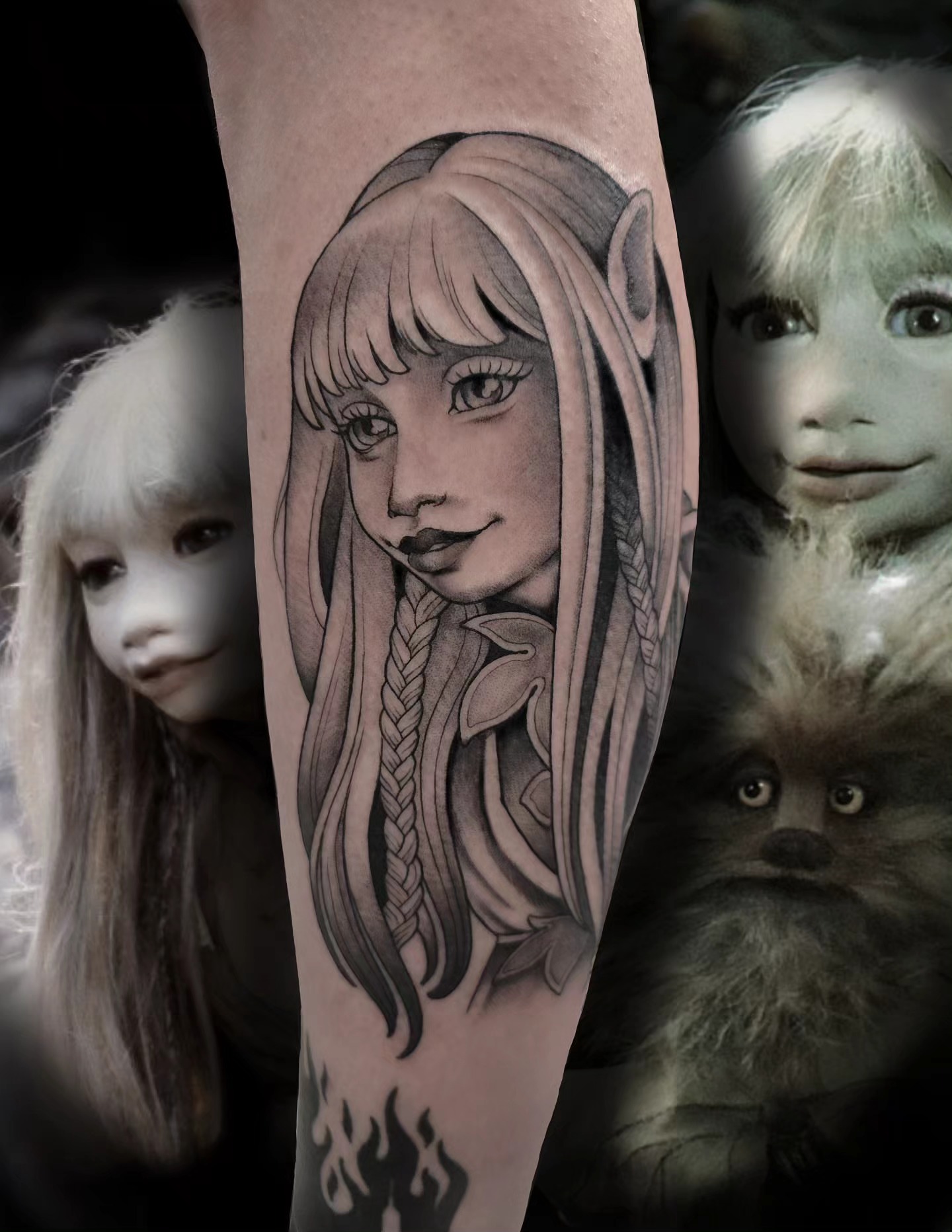 Elf girl realism tattoo on the forearm by Kelsi Steffensen