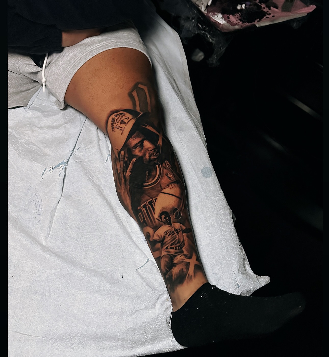 Basketball player realism tattoo on the forearm by Lex⛓️