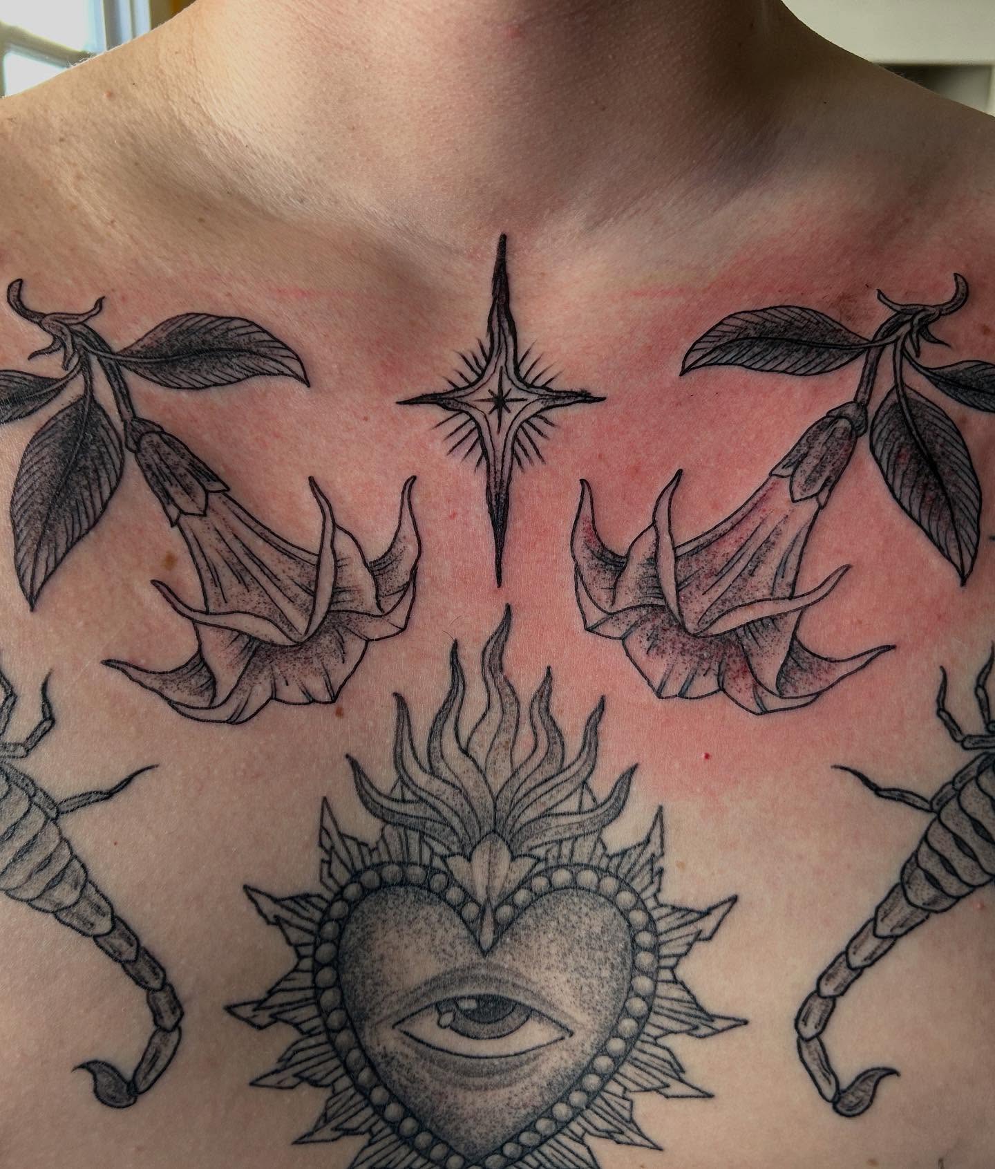 Ignorant tattoo on the chest by Jaime Gaiti