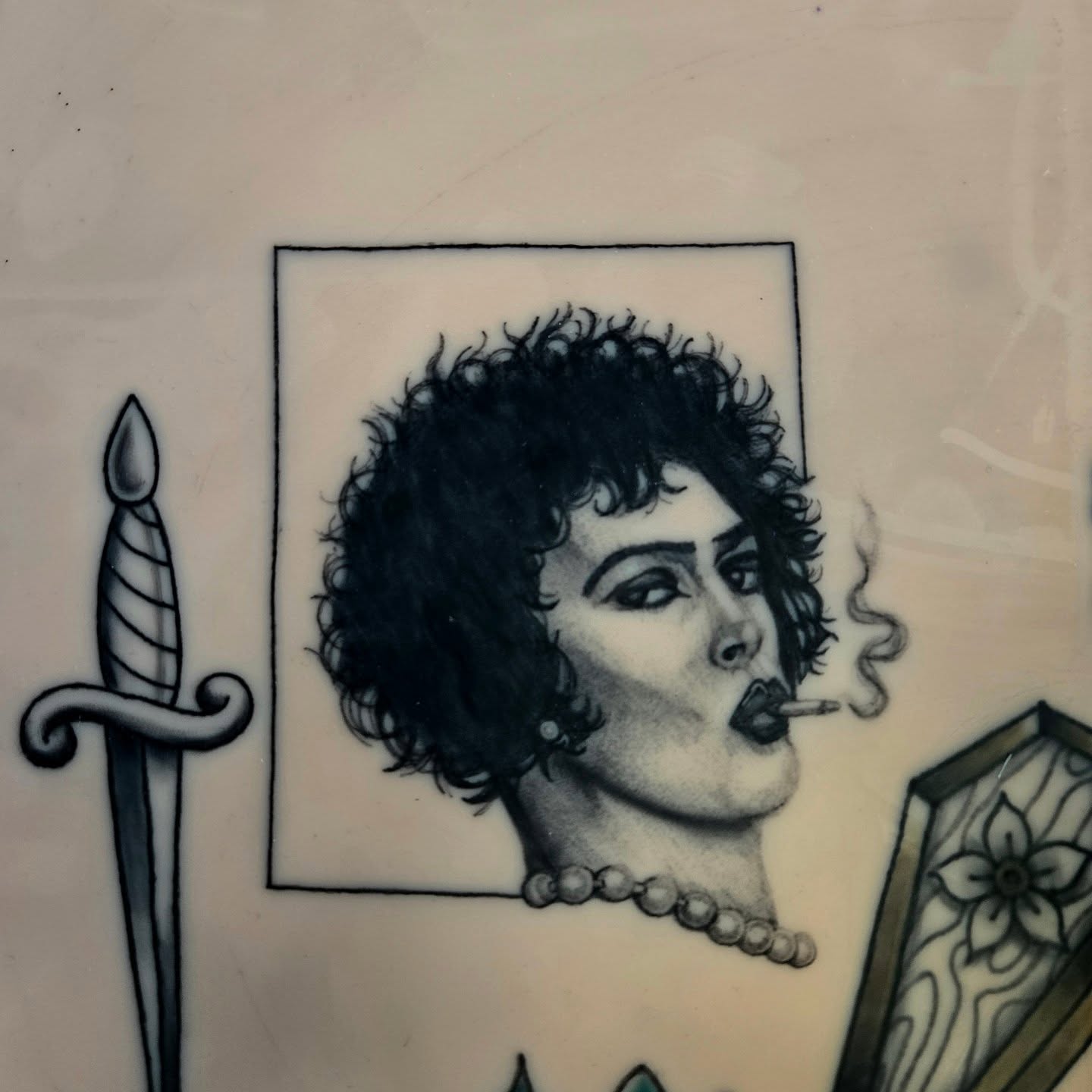 Smoking woman realism tattoo by Perry