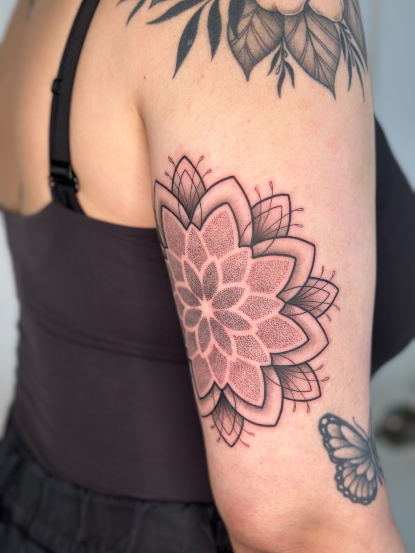Tattoo by @perreault.productions — dotwork, geometric