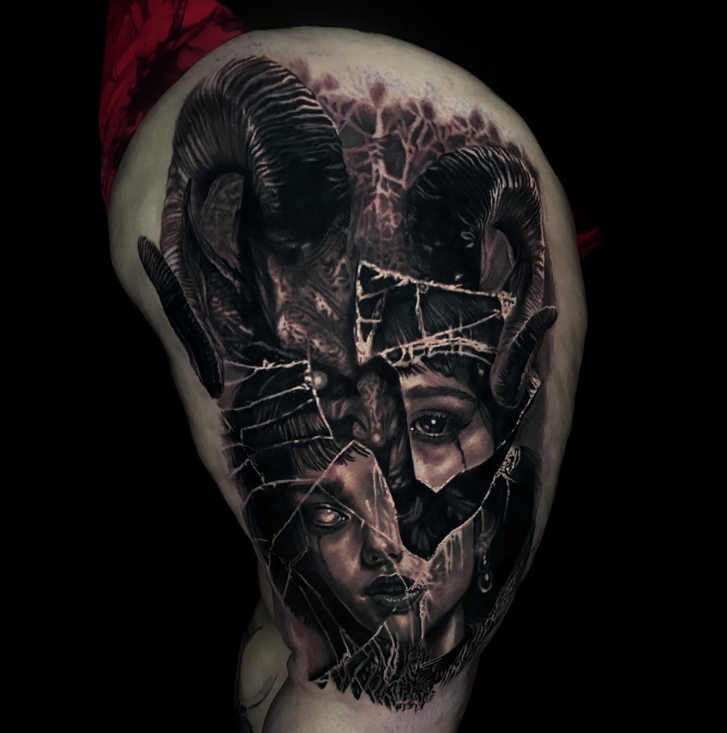 Tattoo by @adamlinktattooer β dark_realism, realism
