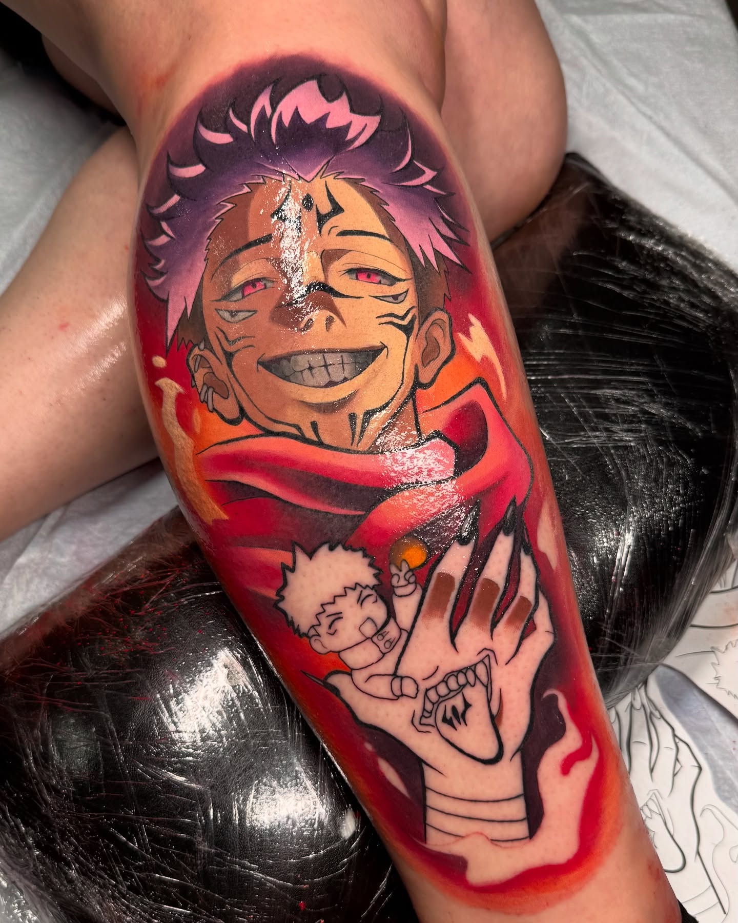 Anime character anime tattoo on the forearm by 𝔐𝔞𝔯𝔰 ✨