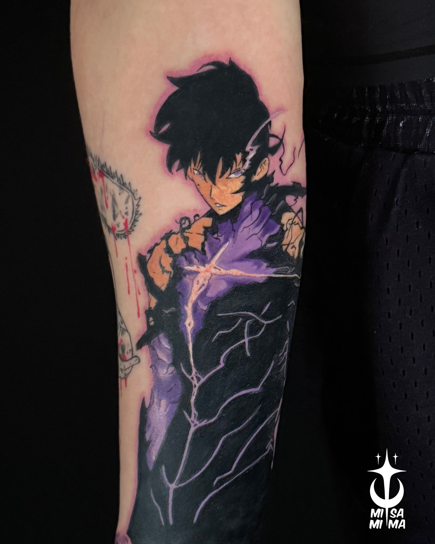 Tattoo by @mimi_sama.tattoo β anime, dotwork