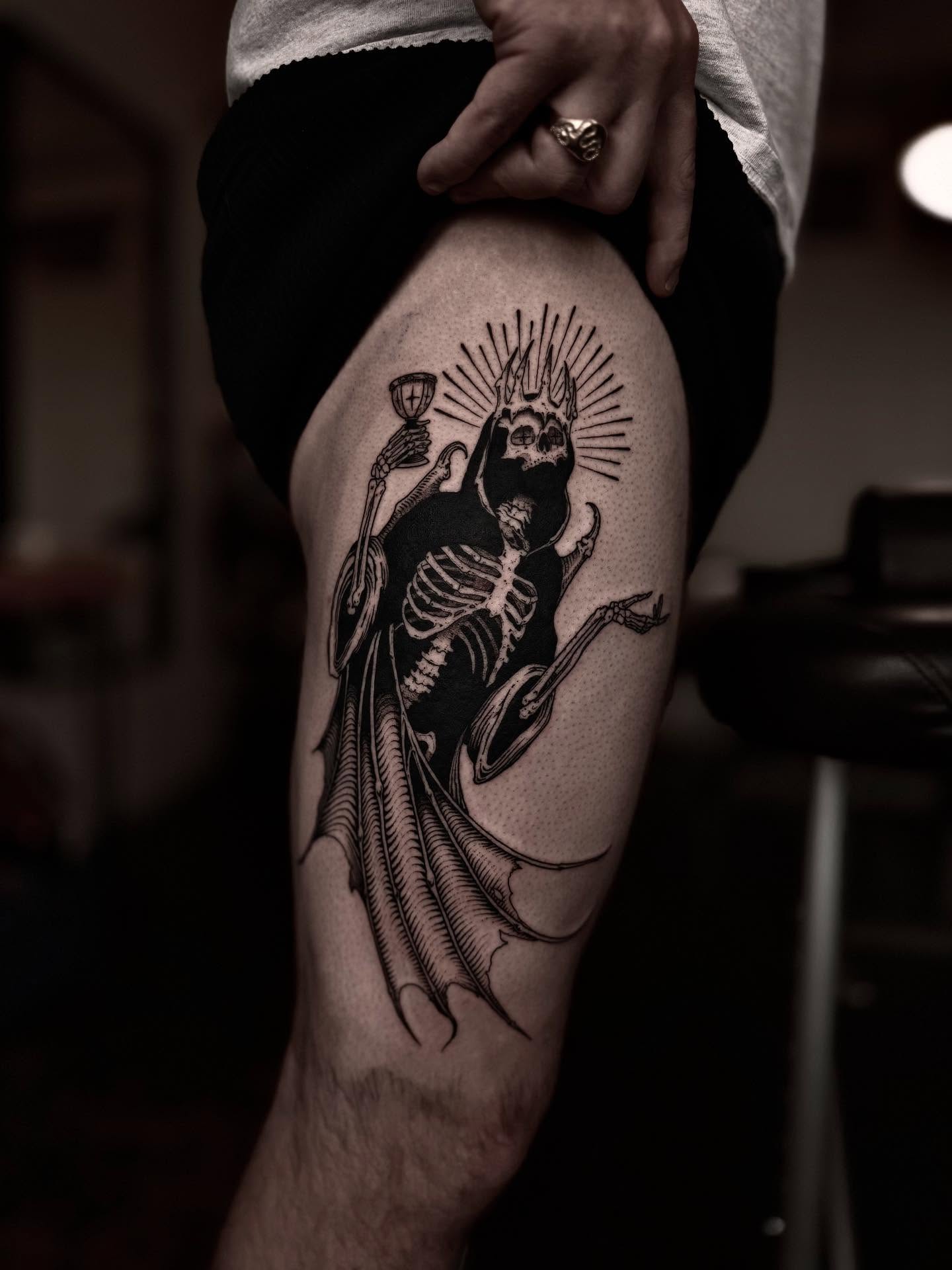 Tattoo by @korztattoo โ black_and_grey