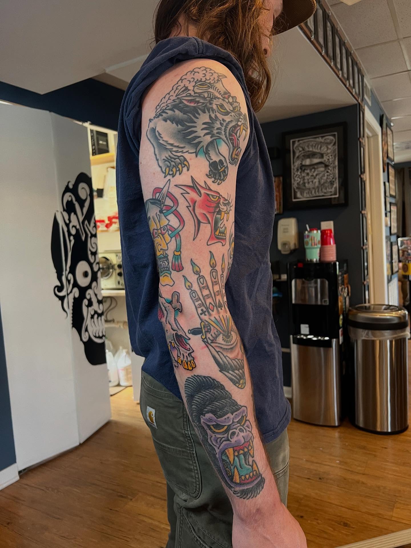 Japanese irezumi japanese irezumi tattoo on the upper arm by Josh Albers