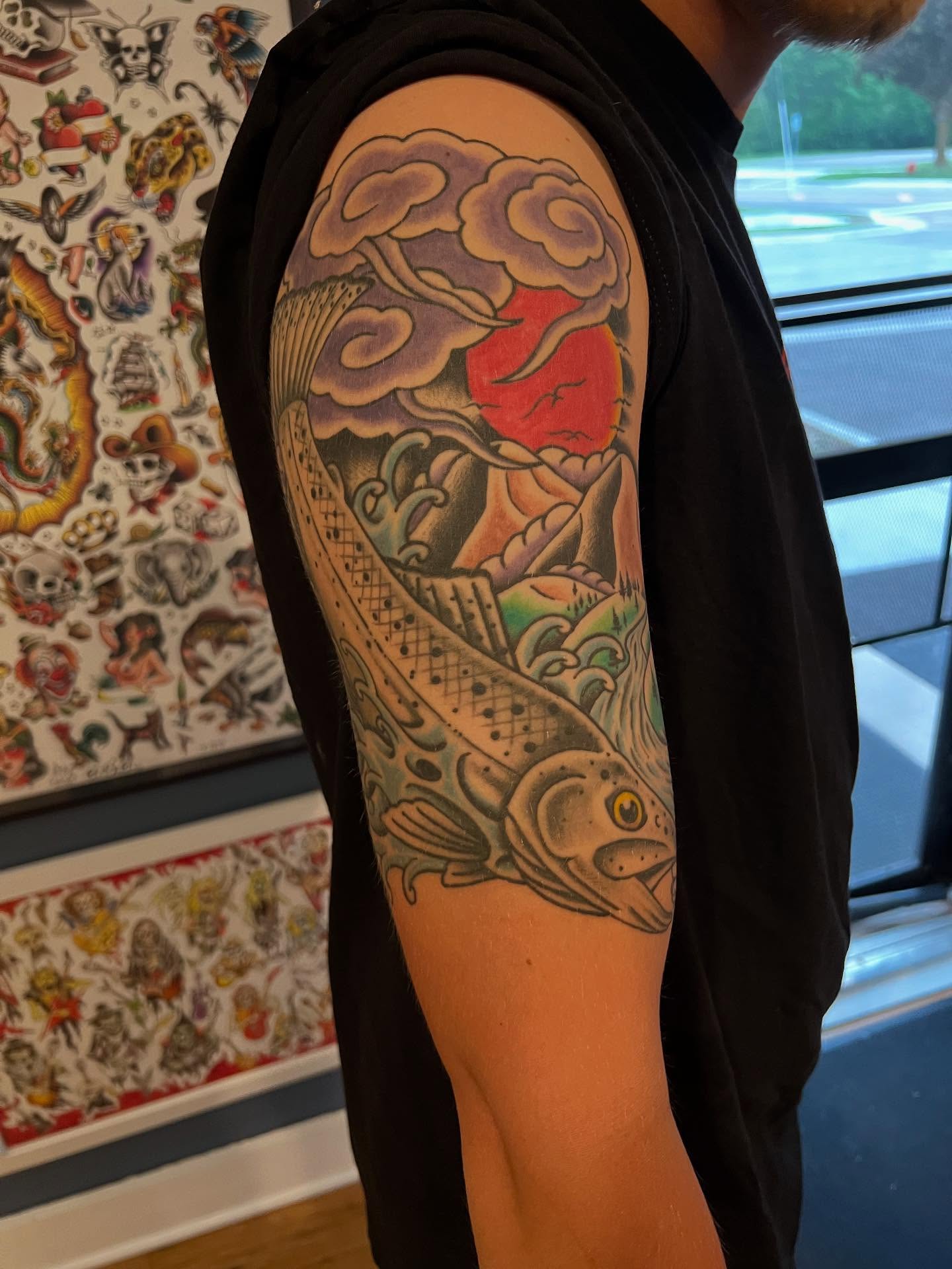 Tattoo by @hellbers — japanese_irezumi, dotwork