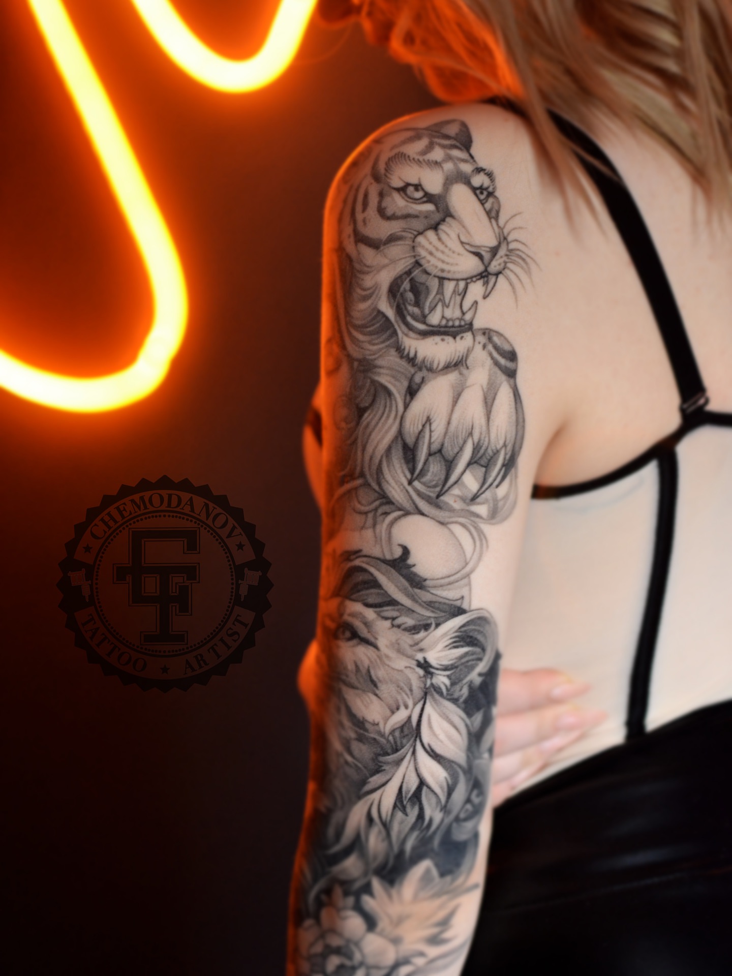 Tattoo by @chemodanov11 — black_and_grey, realism