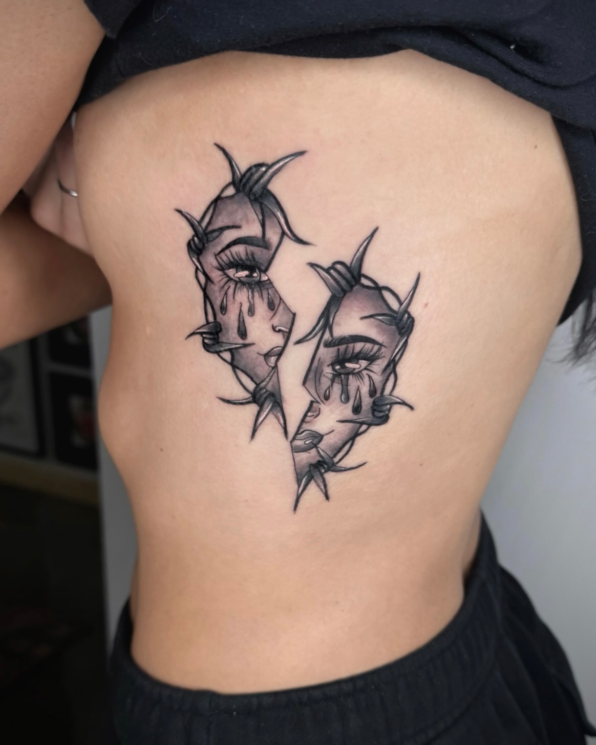 Tattoo by @emogirltattoo — black_and_grey