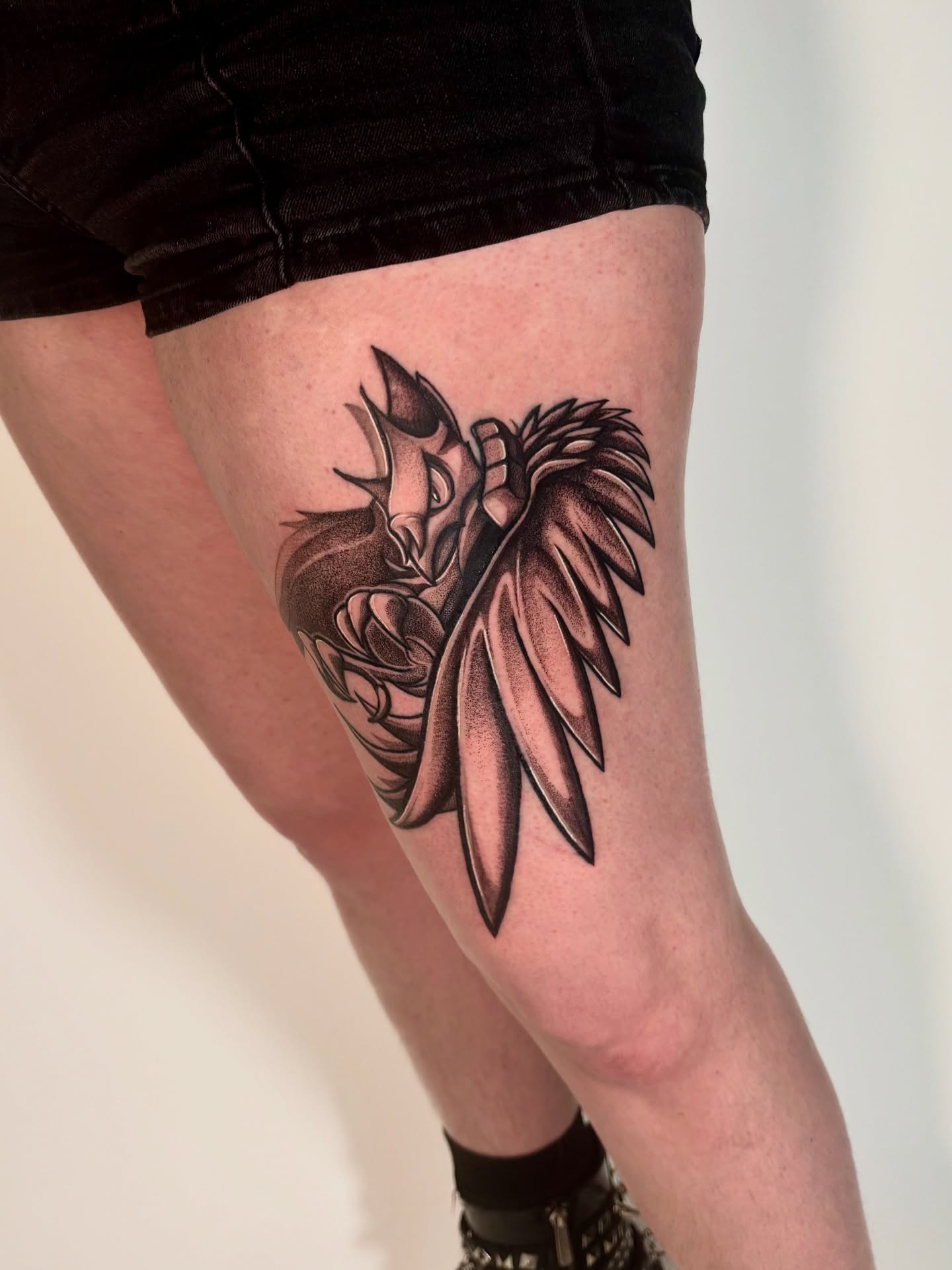 Tattoo by @owlliemoontattoo — dotwork, black_and_grey