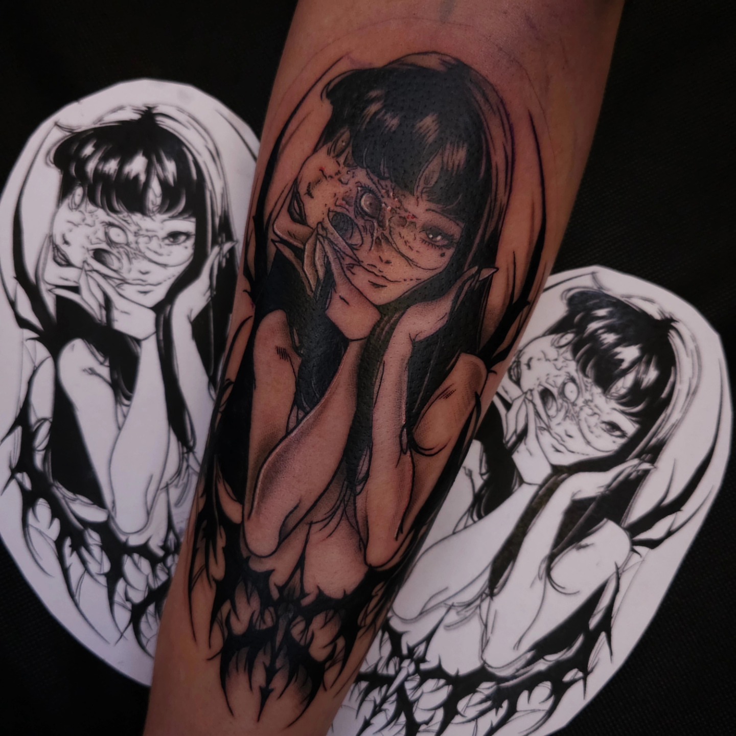 Anime character anime tattoo on the forearm by Devan Vankirk
