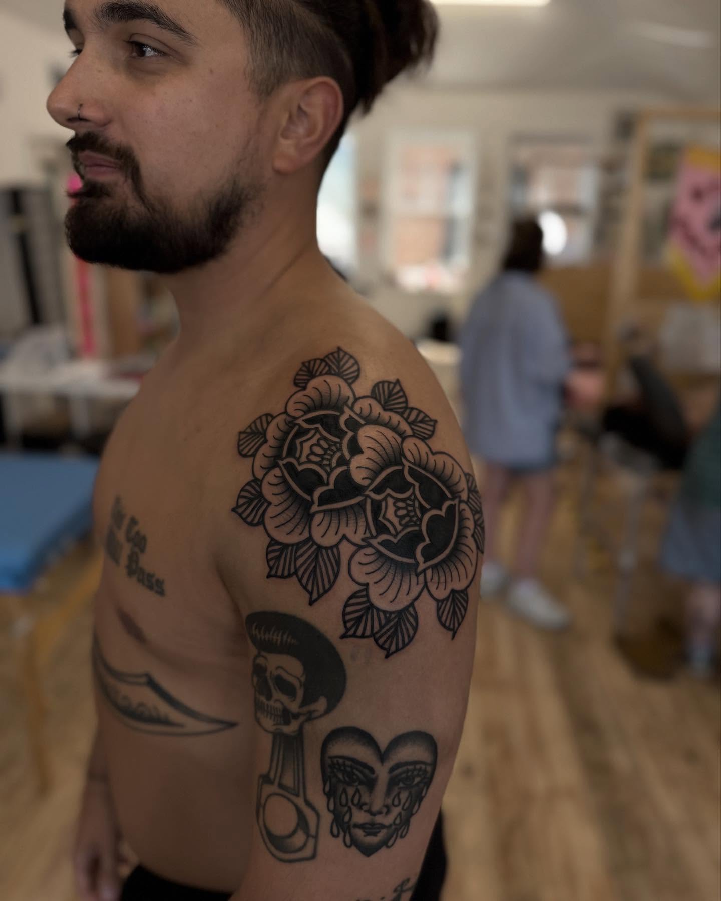 Tattoo by @staygoodtom — black_and_grey
