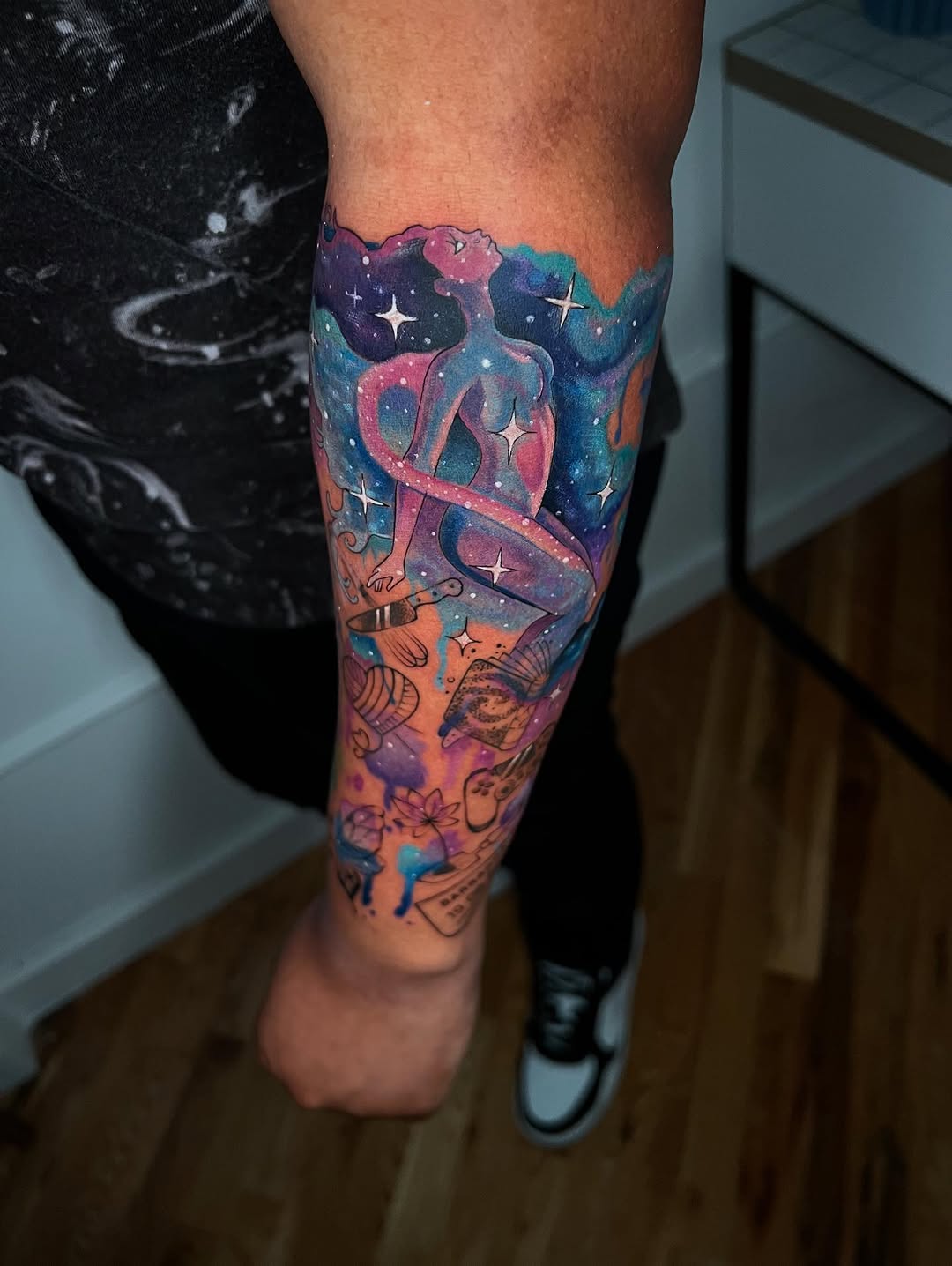 Tattoo by @gameboycolortattoos — watercolor, illustrative