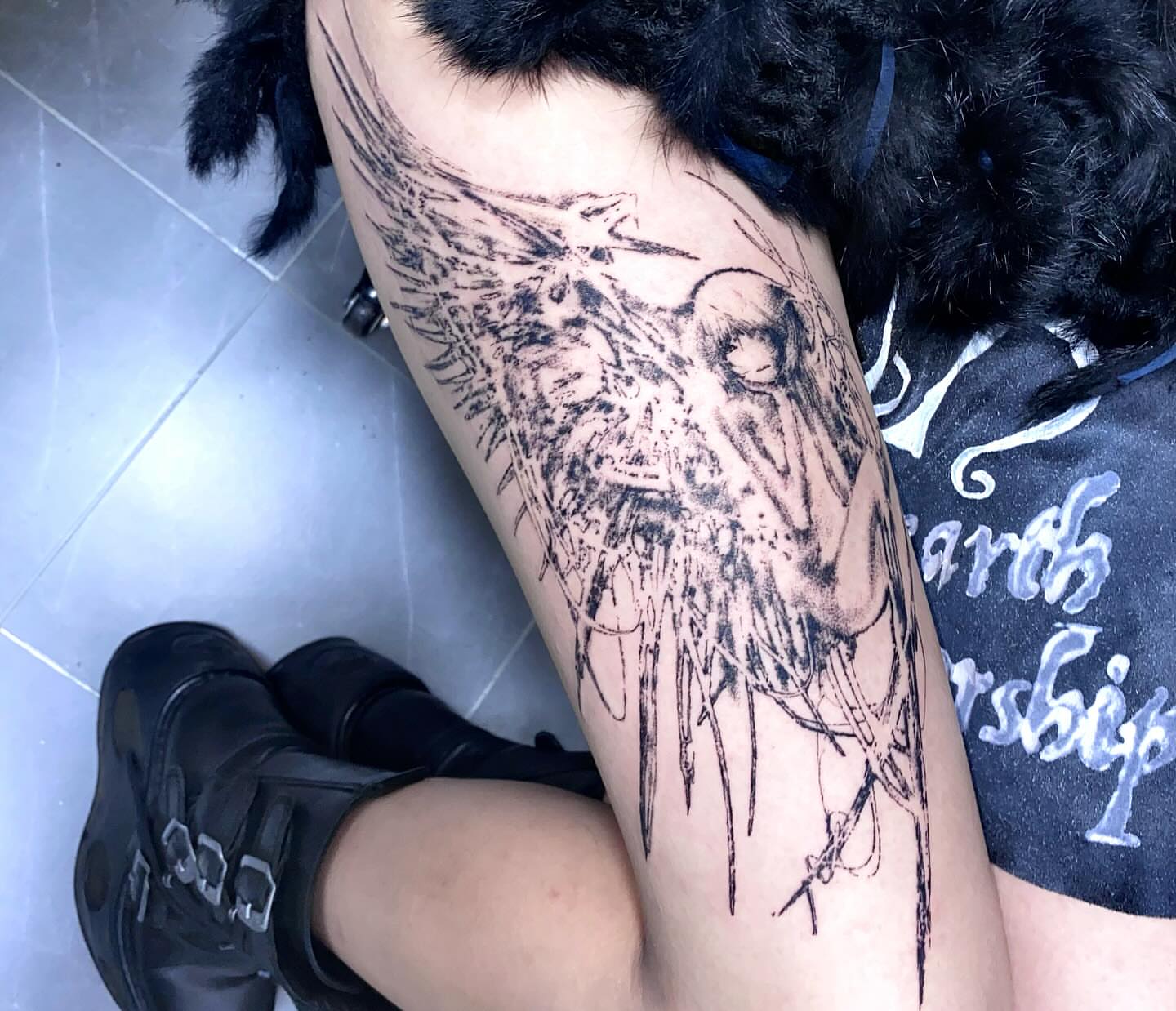Tattoo by @7bugin7thdimension — black_and_grey, realism