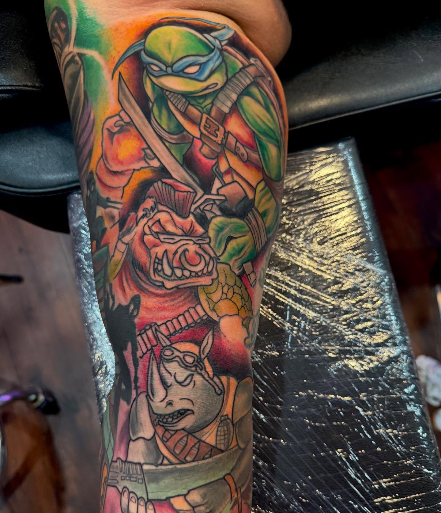 Teenage mutant ninja turtles new school tattoo on the forearm by Michael Latendresse
