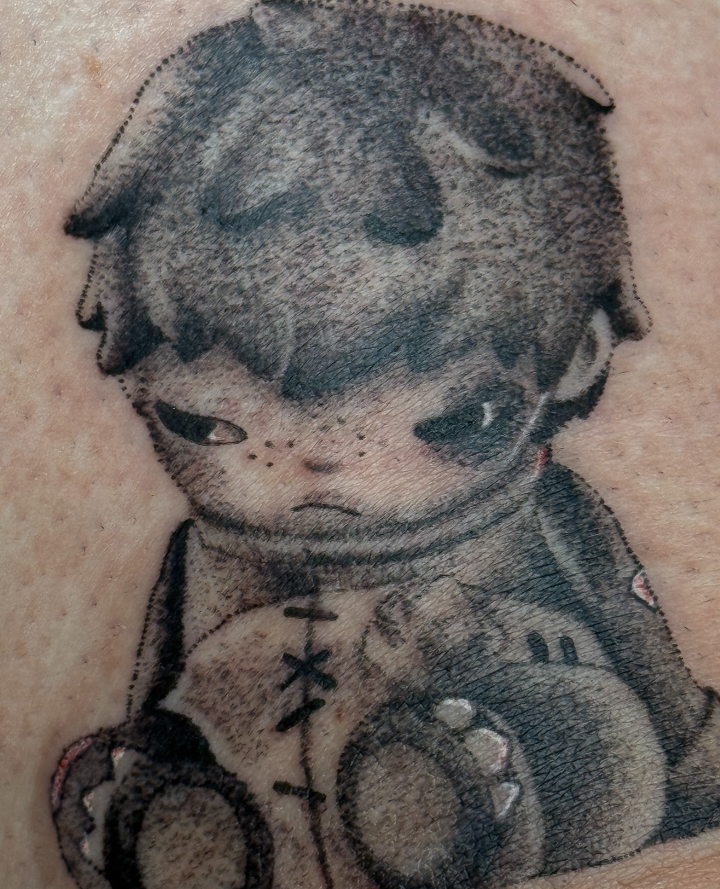 Child dotwork tattoo on the forearm by šianca٠࣪ā