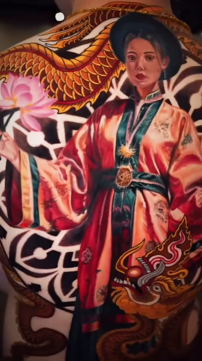 Woman and dragon japanese irezumi tattoo by Hiroto Nguyen, Perth, Western Australia