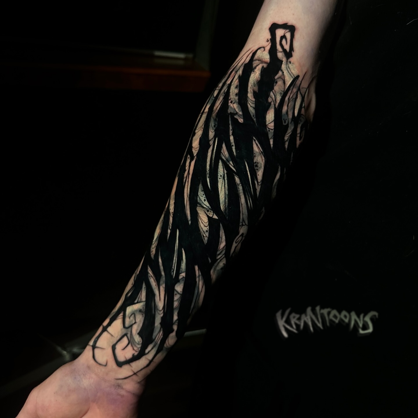 Tattoo by @krantoons — black_and_grey
