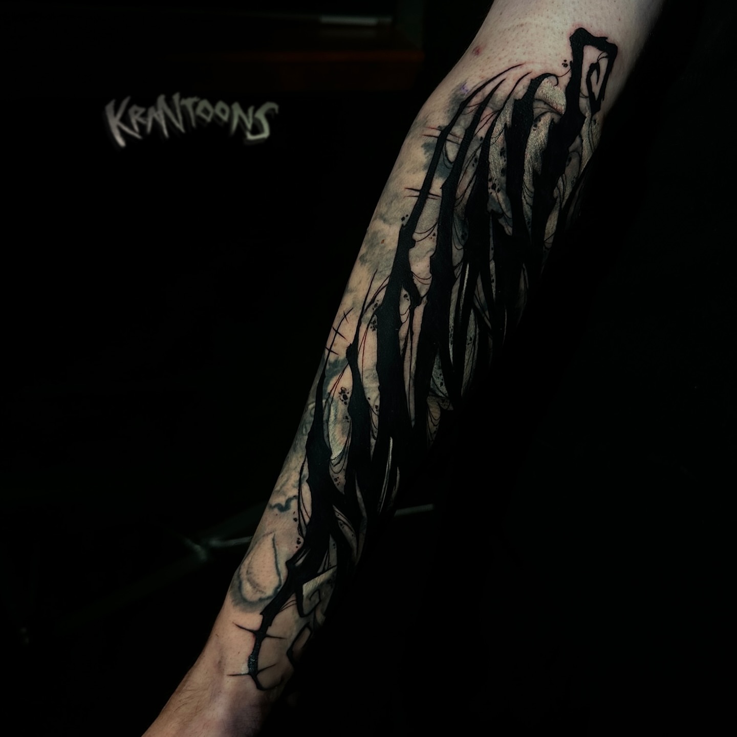 Tattoo by @krantoons — blackwork, dark_realism
